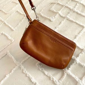 COACH brown leather wristlet